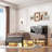Upholstered Bed Frame With Led Lights & Charging Station-1676423748