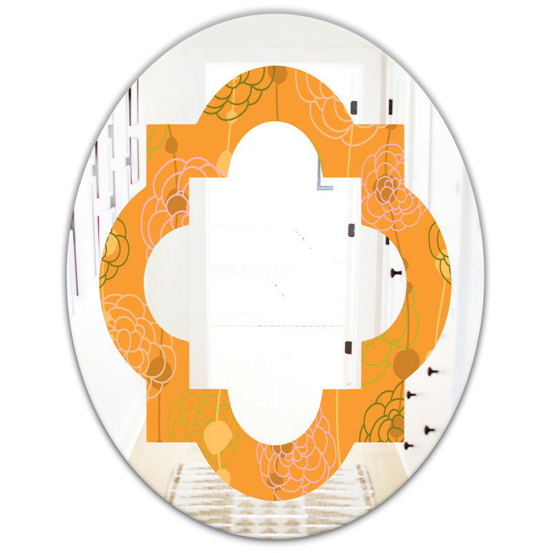 Miroir mural quatre fleurs, H 31,5 po x l 23,7 po