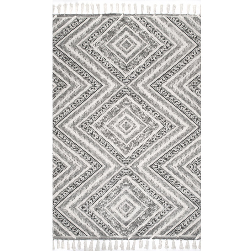 Platte Cotton Geometric Indoor Rug, Rectangle 5' x 8'