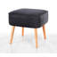 Pouf en velours de luxe avec pieds en bois gris foncé | 17,7 po x 17,7 po x 16,9 po | 100% velours, 35 éponges orthopédiques avec une épaisseur de 2,4 pouces | Idéale pour les décors bohémiens et scandinaves, elle est élégante et confortable-1268598998