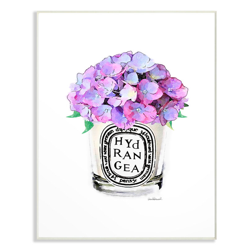 «Vase with Purple Hydrangea Flowers», reproduction, Plaque murale, H 15 po x l 10 po