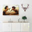 Two Wild Stallion Horses in Abstract - Wrapped Canvas-55302359