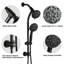 7-Setting Dual Shower Head Assembly With Drill- Stainless Steel Rod And Matte Black Finish 7-Spray Pattern