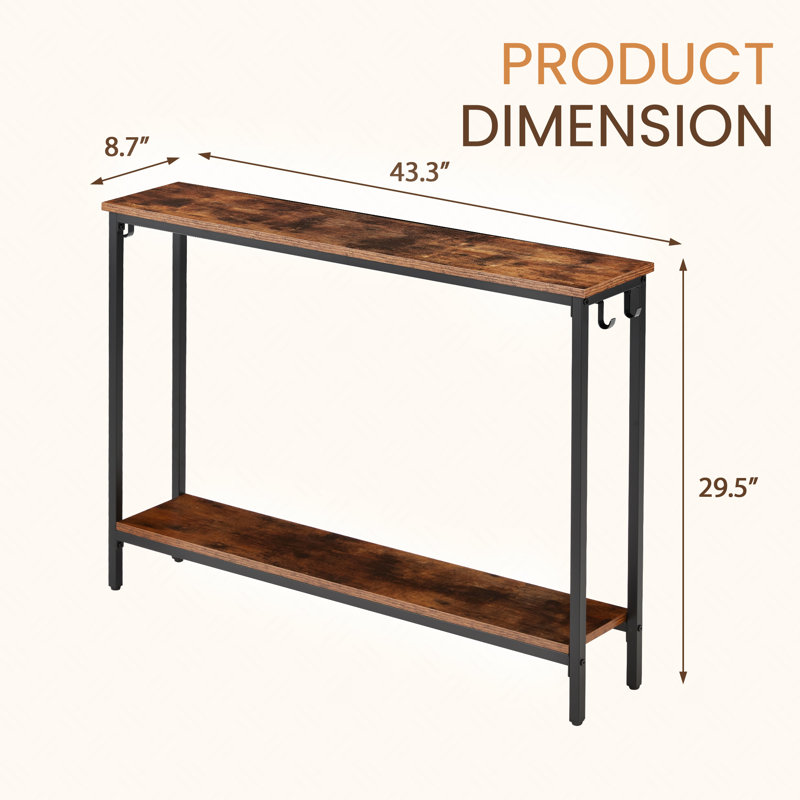43.3" Console Table With Hooks