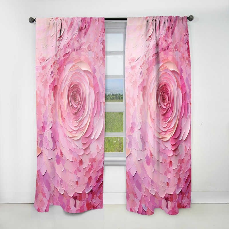 Pink Radiant Revolution Spiral - Modern Curtain - Velvet Room Darkening - 1 Panel, 52" W x 95" L