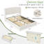 Lit plateforme tapissier avec 4 tiroirs Braya, beige, grand-123040028-123040030