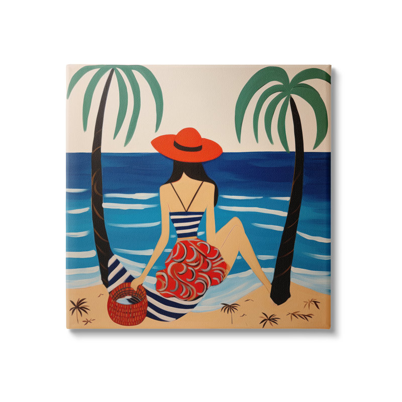 «Modern Woman On Shore» par Lazar Studio, H 17 po x l 17 po x P 1,5 po