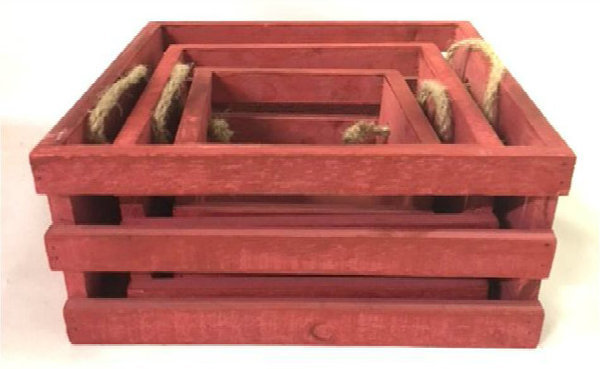 August Grove® Solid Wood Decorative Bin, Red