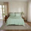 Ensemble de draps en coton égyptien 100 % vert tendre, poches profondes, avec taies d'oreiller, format King-134840176