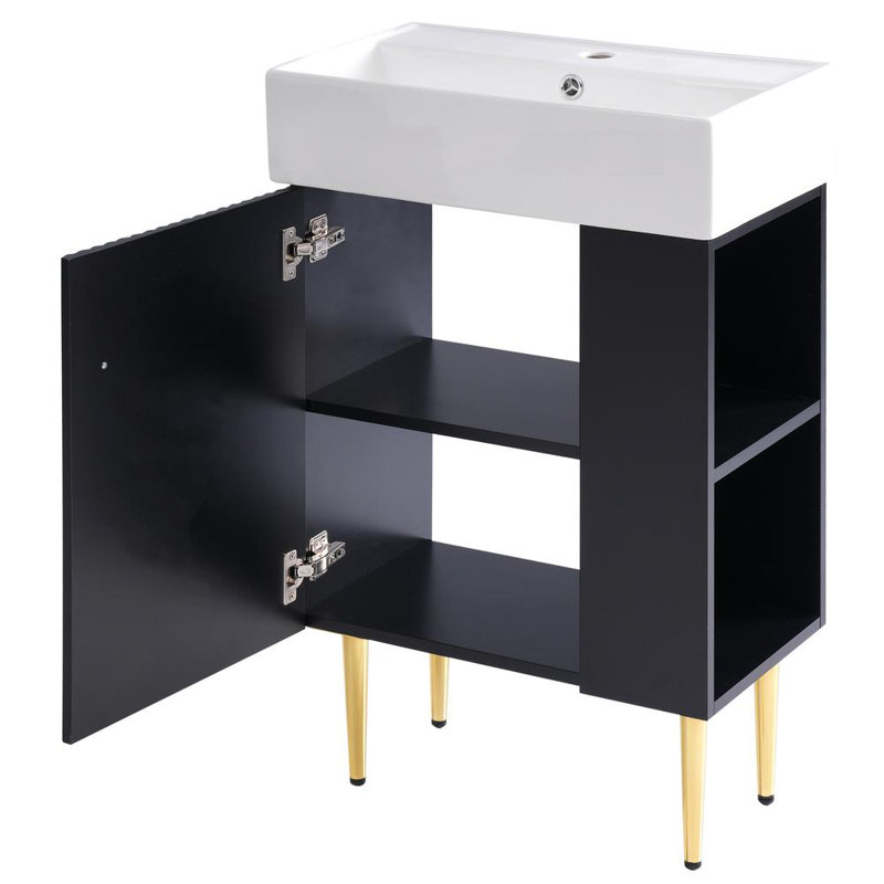 21.6" Black Bathroom vanity