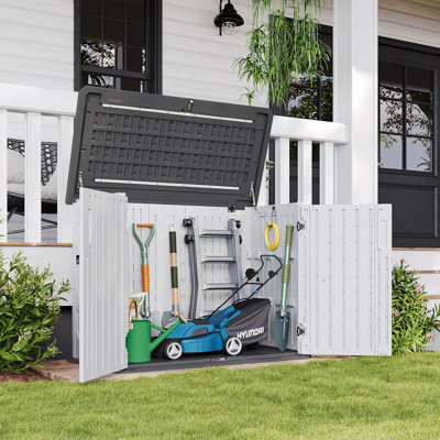4.4 ft x 2.5 ft 900L Resin Horizontal Waterproof Garbage Shed