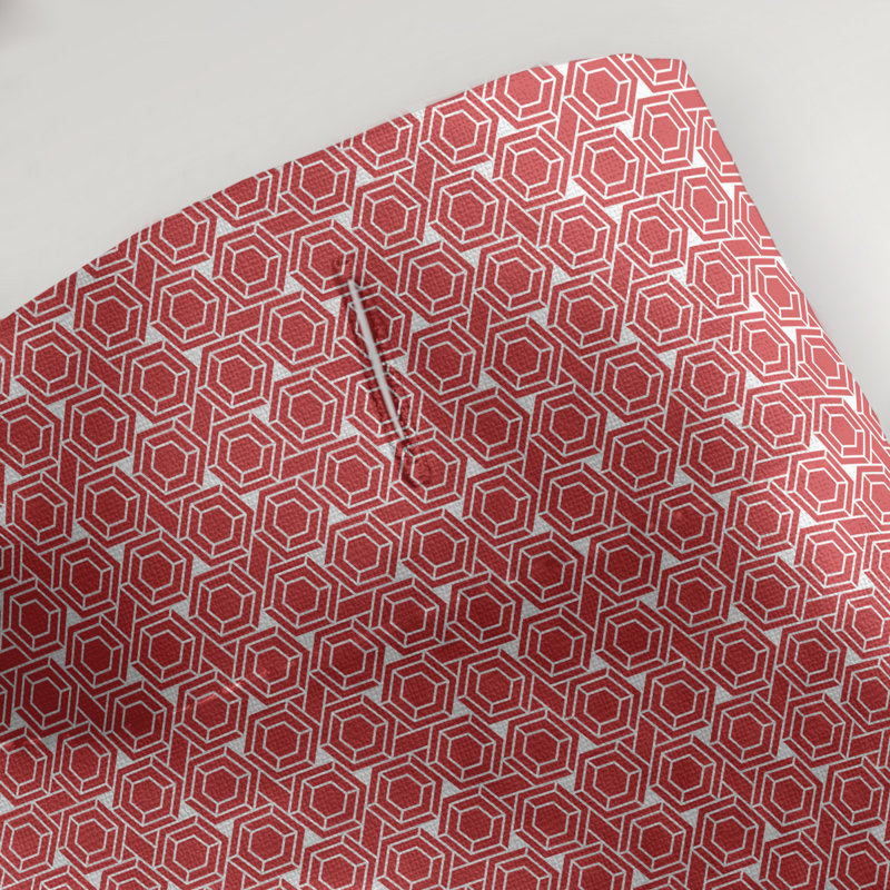 Rideau de douche simple hexagonal classique, Rouge, Classic Hexagonal