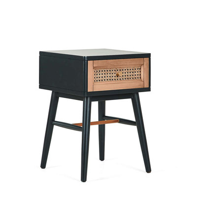 Aril Fully-Assembled Modern Farmhouse Woven Cane Nightstand, End Table with 1 Drawer by Bay Isle Home