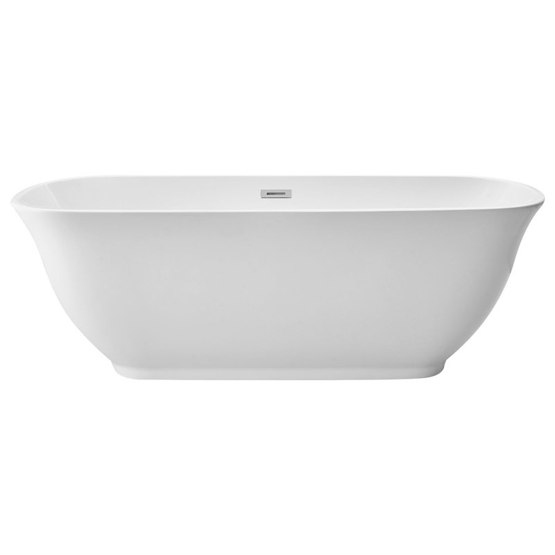 Acrylic Freestanding Bathtub Stand Alone Soaking Tub 67 x 29.5 in 63.4 Gal