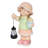 17"H Girl Holding Lantern Solar Statue with LED Lights