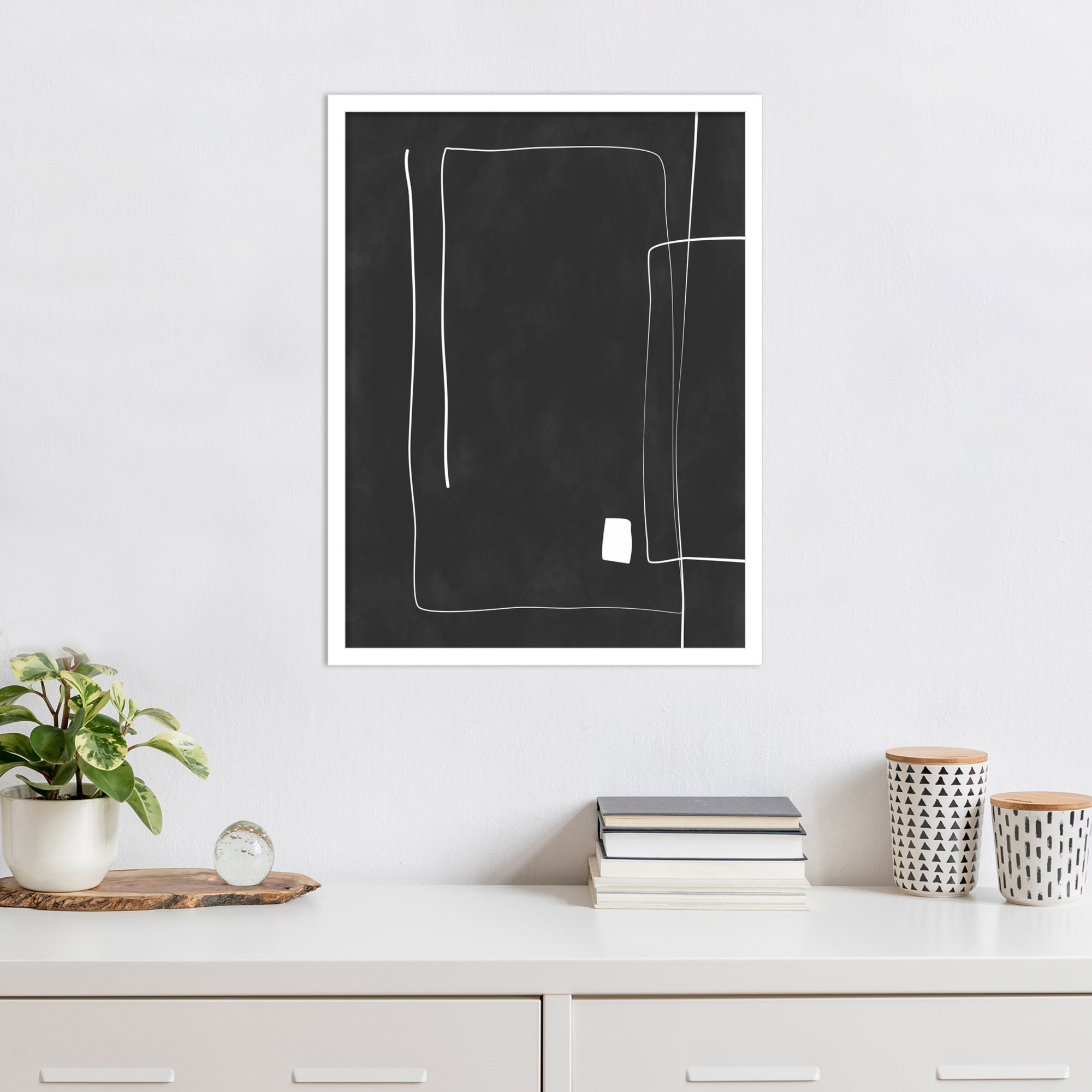Black And White 36 by Elena Ristova, 25" H x 19" W, White