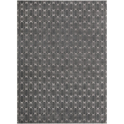 Contemporary Vincente Area Rug Grey and Silver Colour