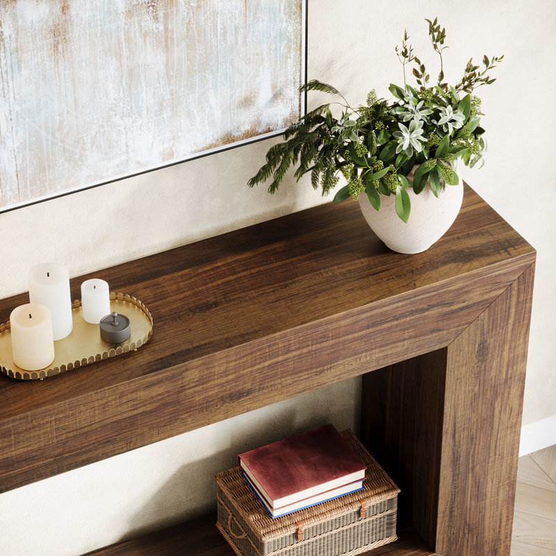 47.2" Console Table for Living Room, Entryway Table for Hallway, Brown