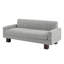 Causeuse moderne à 2 places avec dossier capitonné en biscuit, accoudoirs carrés et siège à coussin simple-1013023725