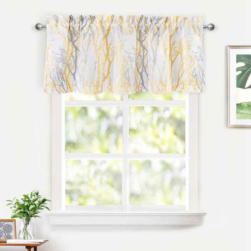 Blann Branch Tailored 52'' W Window Valance in, 52" W x 18" L, Yellow