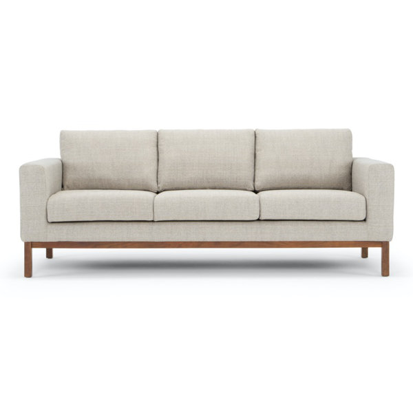 3 Seat Streamlined Upholstered Sofa Couch With Removable Back And