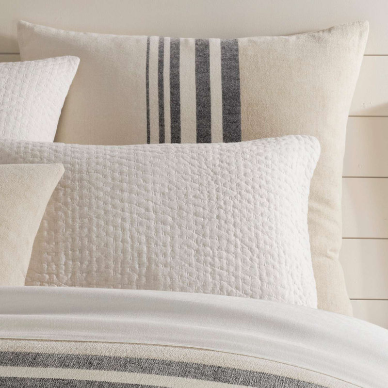 Linen Chenille Stripe Sham, Euro