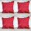 Raducu Indoor / Outdoor Floral Red Square Throw Cushion Cover Pack Of 4