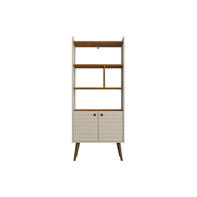 Helaina Geometric Storage Bookcase, Off White