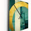 Horloge murale émeraude et dorée I - formes abstraites-265316012