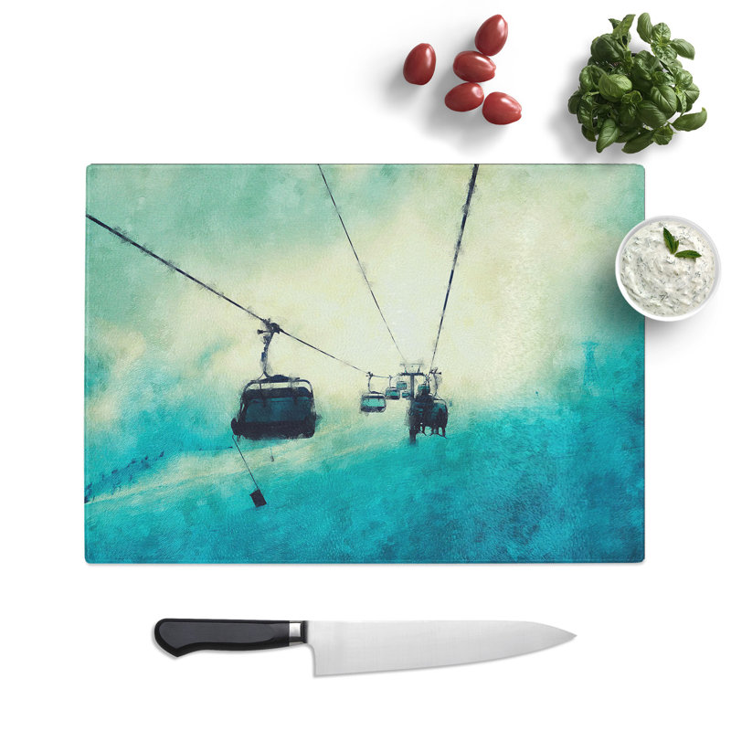 Ski Lift Chopping Board, 0.4cm H x 28.5cm W x 39cm L