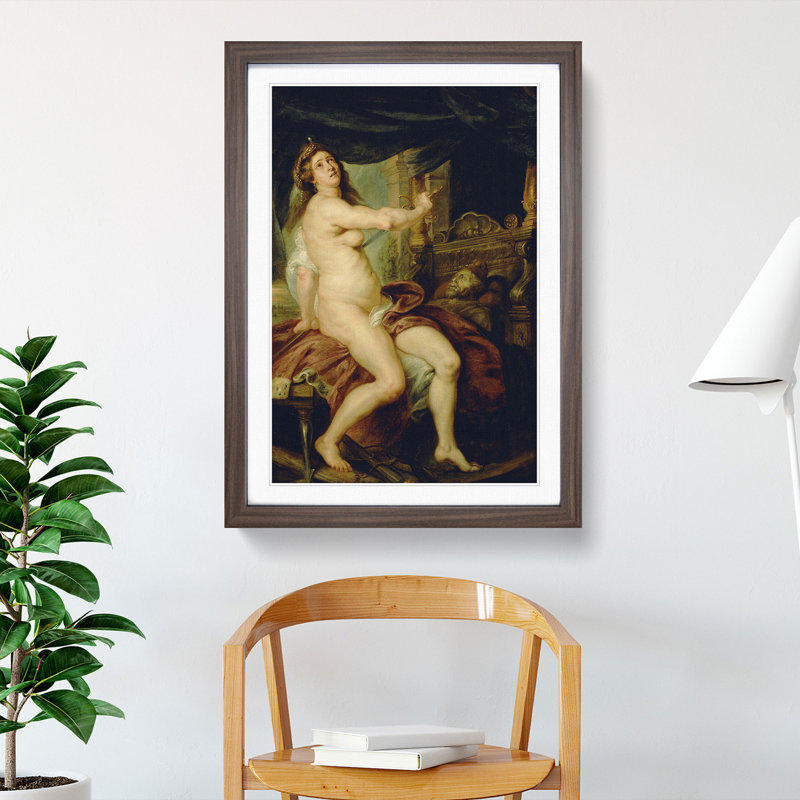 Sacrificing Dido by Peter Paul Rubens - Picture Frame Painting, 48cm H x 36cm W x 2cm D, Walnut Framed