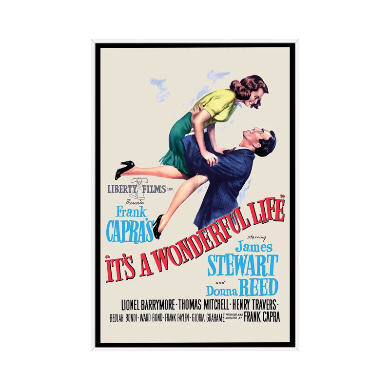 «It's a Wonderful Life» - Publicité imprimée, Aucun mat, H 26 po x l 18 po x 1,5 po, Toile blanche encadrée