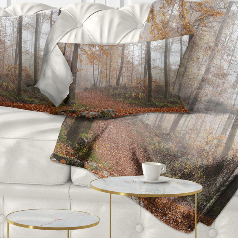 Forêt d'automne en Allemagne - Coussin décoratif à imprimé paysage