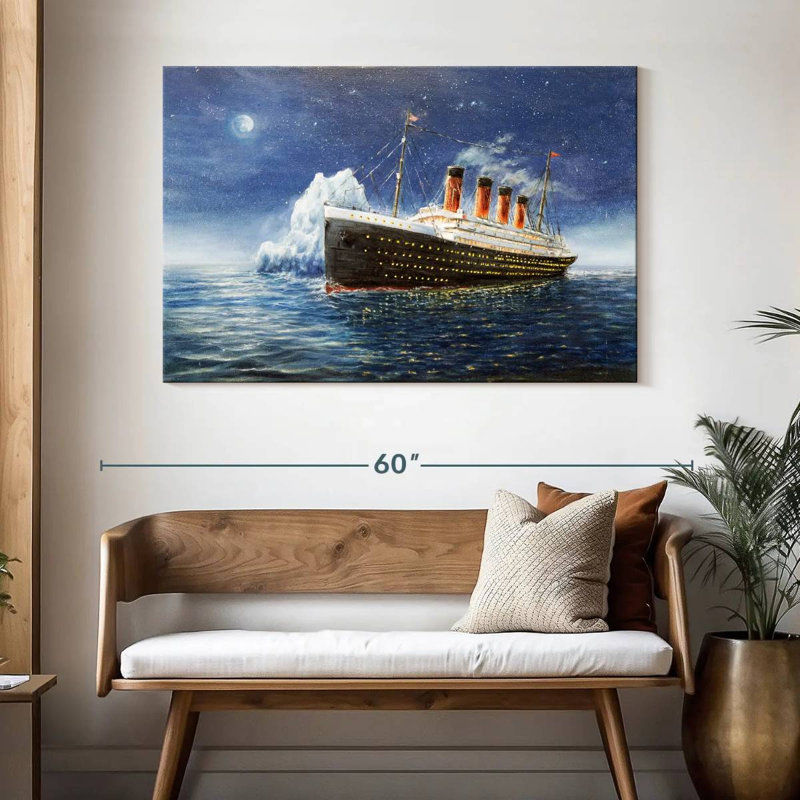 Aletra Titanic naviguant la nuit, H 32 po x l 48 po