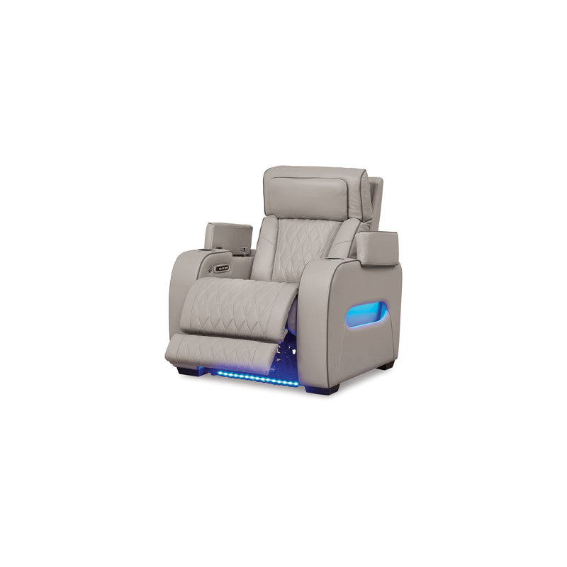 Fauteuil inclinable en cuir Boyington, Gris