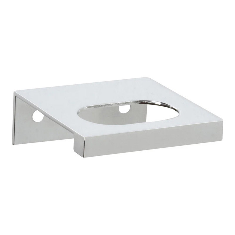 Modern Square Finger pull, 1 1/4", Polished Chrome