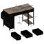 Bureau d'ordinateur 47 po avec prises de recharge, brun rustique. 7 tiroirs en tissu et poche latérale. Polyvalent pour les jeux et le travail. Tiroirs à cadre solide brun. Utilisation quotidienne. Rectangulaire moderne