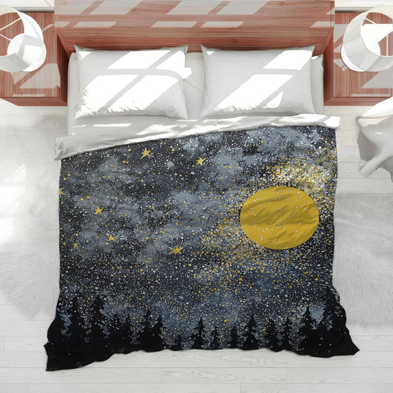 Édredon Night Sky Bedding Astronomie contemporain, Édredon très grand