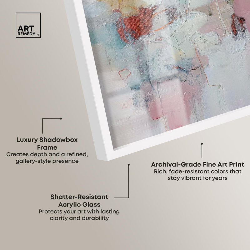 «Palimpsest Wall I Modern Decor Shadowbox» par Art Remedy, H 31 po x l 21 po, Blanc