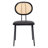 16" Wide Mid-Century Modern Farmhouse Rattan Backrest Leather Seat Dining Chairs-571178857-571178859