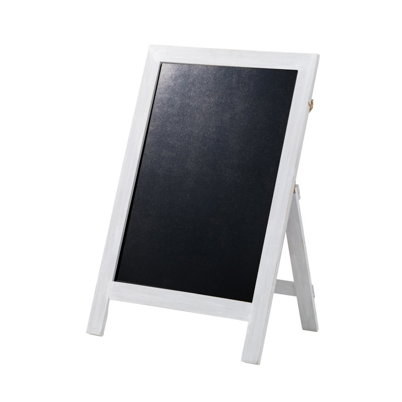 29.75"H Fiberboard Free Standing Chalkboard, White