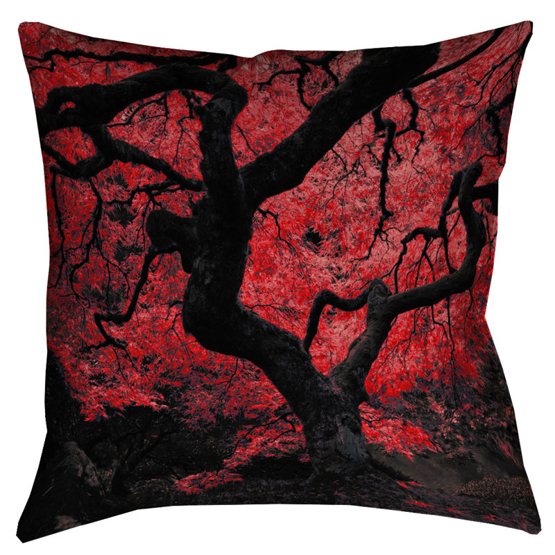 Coussin Justin Duane, 14 po x 14 po, Rouge