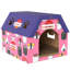 Cat Scratching Board 2in1 Cardboard Cat House with Door Pink