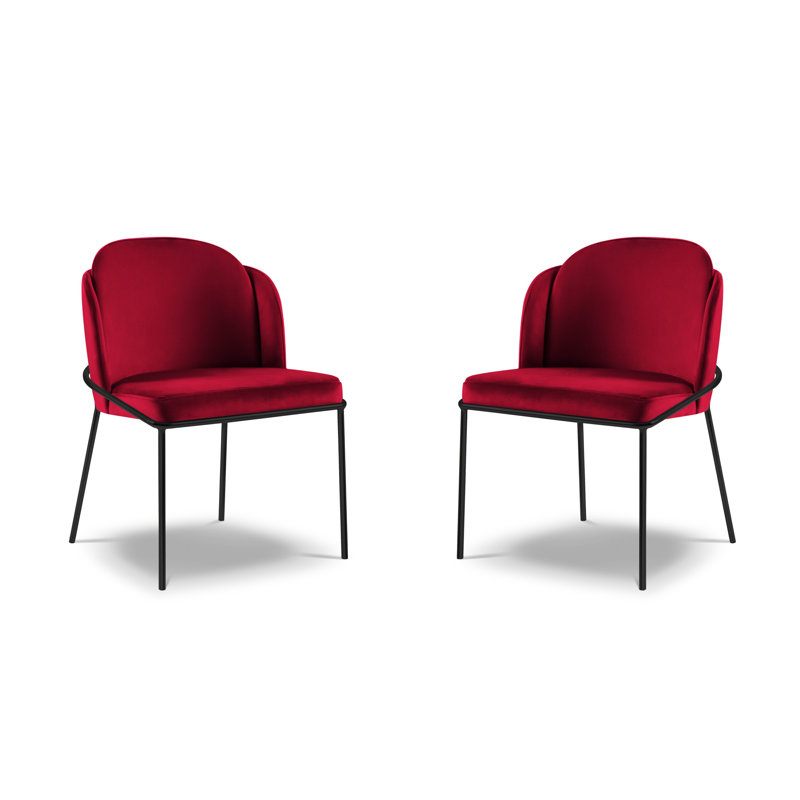 Alcie Upholstered Dining Chair, Dark Red