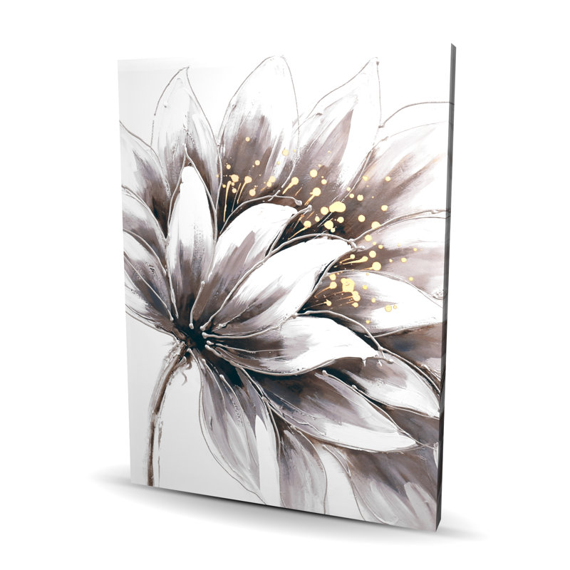 Fleur mauve avec centre doré - décor de toile de chambre