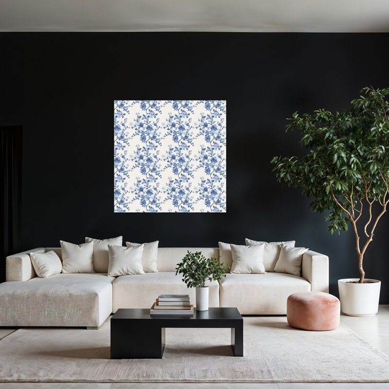Reproduction d'art délicat classique saphir, 48" H x 48" W