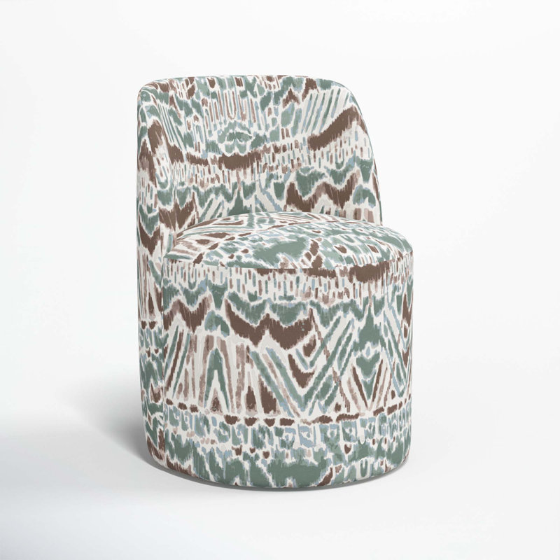 Begonia Upholstered Solid Wood Dining Chair, Kara Ikat Blue Mist