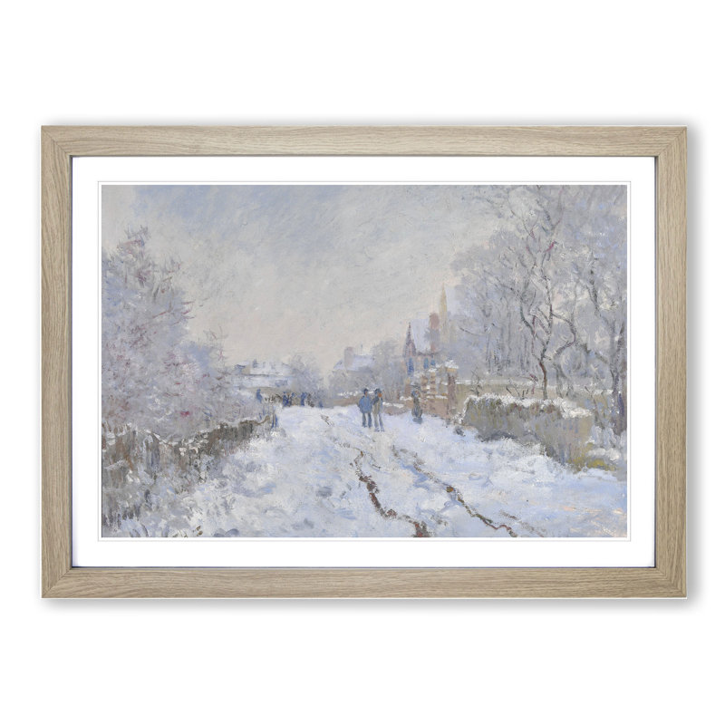 Snow at Argenteuil by Claude Monet - Framed Print, Oak Framed, 27cm H x 36cm W x 2cm D