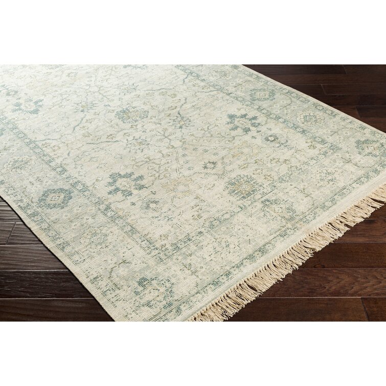 Steelside™ Justice Handmade Flatweave Cotton Muddy Green Rug