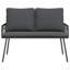 vidaXL Garden Bench with Cushion Steel Outdoor Seating Patio Modern Furniture-2066790993-2066790999